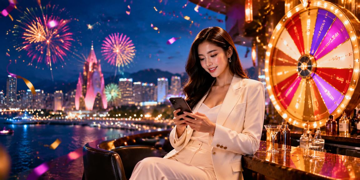 Người tham gia vòng quay may mắn tại lễ hội Nha Trang với không khí sôi động