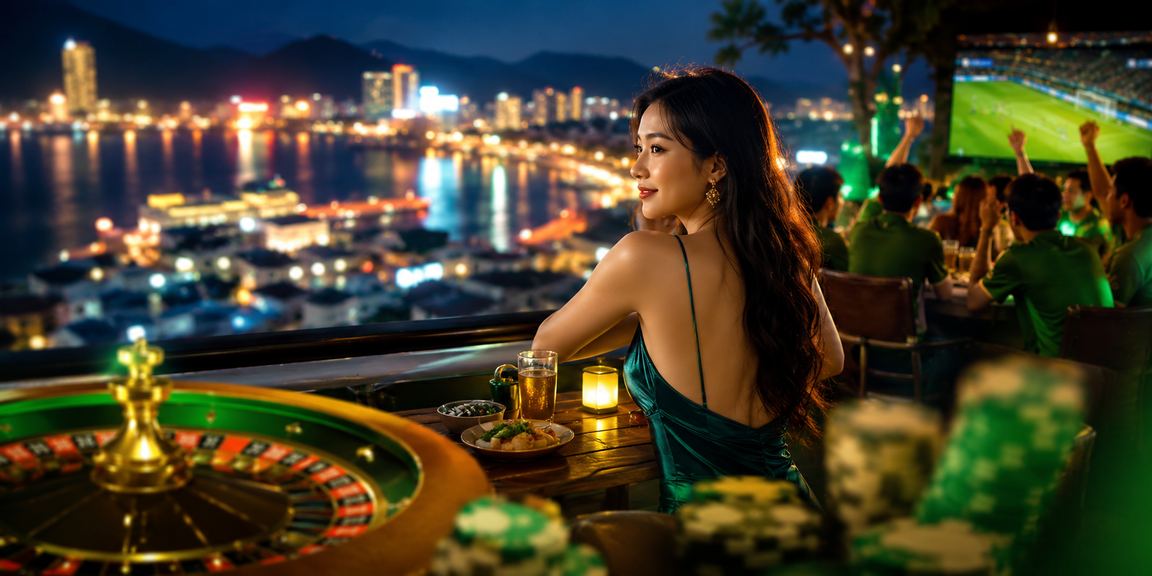 Người chơi roulette thưởng thức cà phê bên bờ biển Nha Trang